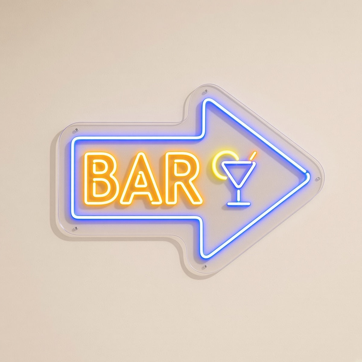 BAR Arrow Arrow Letters Martini Glass for Home Bar Pub LED Neon Sign - natural light view