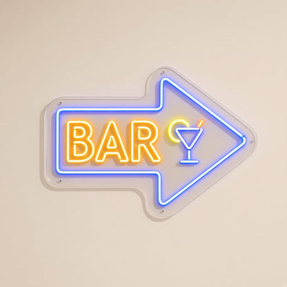 BAR Arrow Arrow Letters Martini Glass for Home Bar Pub LED Neon Sign - natural light view