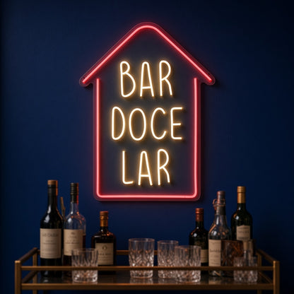 Bar Doce Lar LED Neon Sign - advertising view