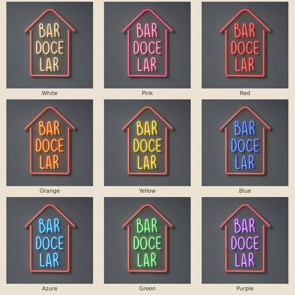 Bar Doce Lar LED Neon Sign - nine-color grid