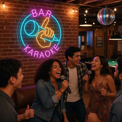 Bar Karaoke LED Neon Sign - lifestyle view