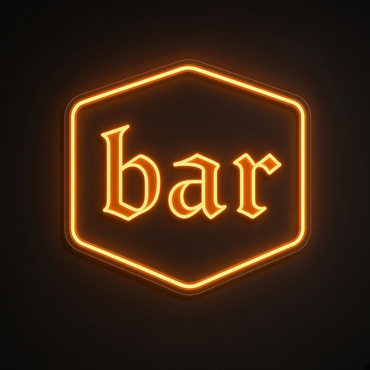 Bar Hexagon Lowercase Serif bar Light for Home Bar Pub Wall LED Neon Sign - product hero