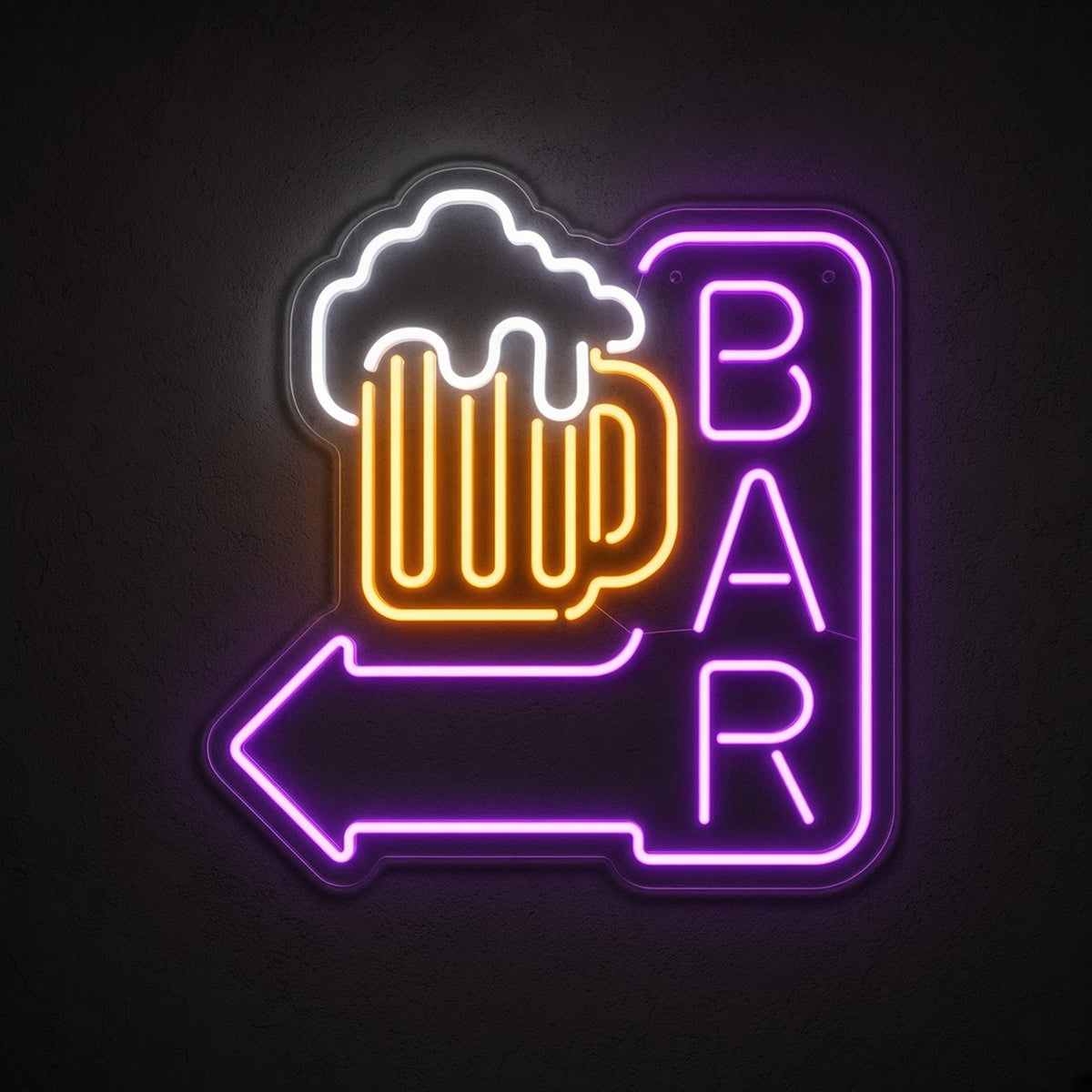 Bar Arrow Beer Mug Foam Light for Pub Man Cave LED Neon Sign - product hero