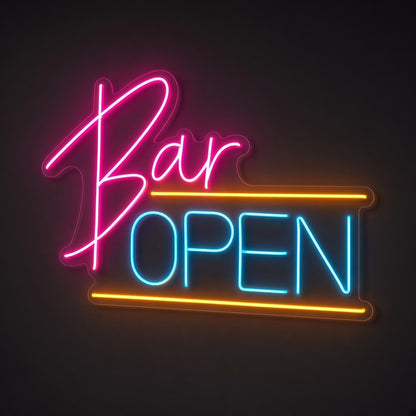 Bar Open Bar OPEN Lines for Pub Home Bar LED Neon Sign - product hero