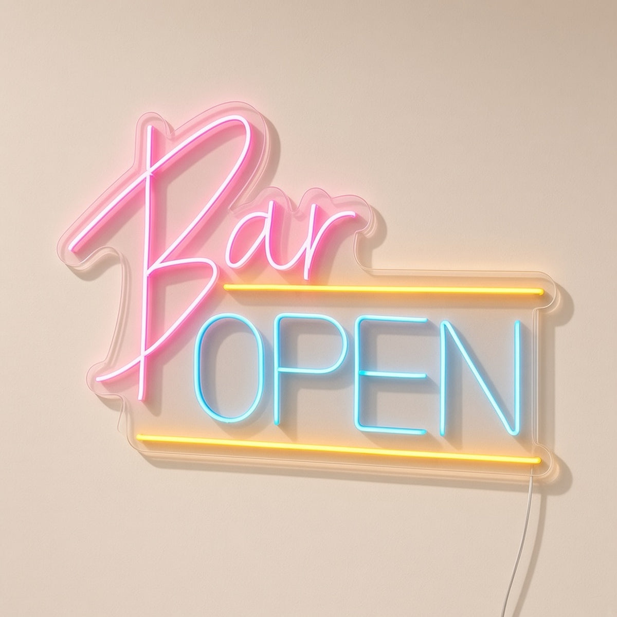 Bar Open Bar OPEN Lines for Pub Home Bar LED Neon Sign - natural light view