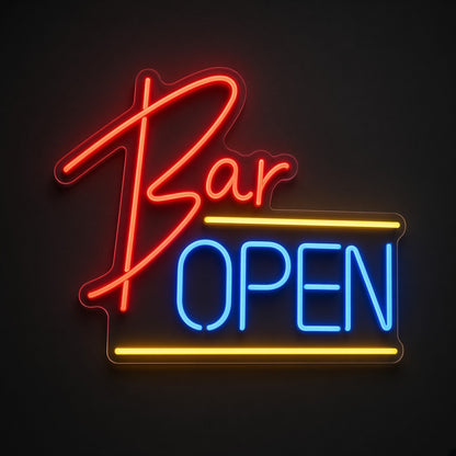 Bar Open Bar OPEN Lines for Pub Home Bar LED Neon Sign - product hero