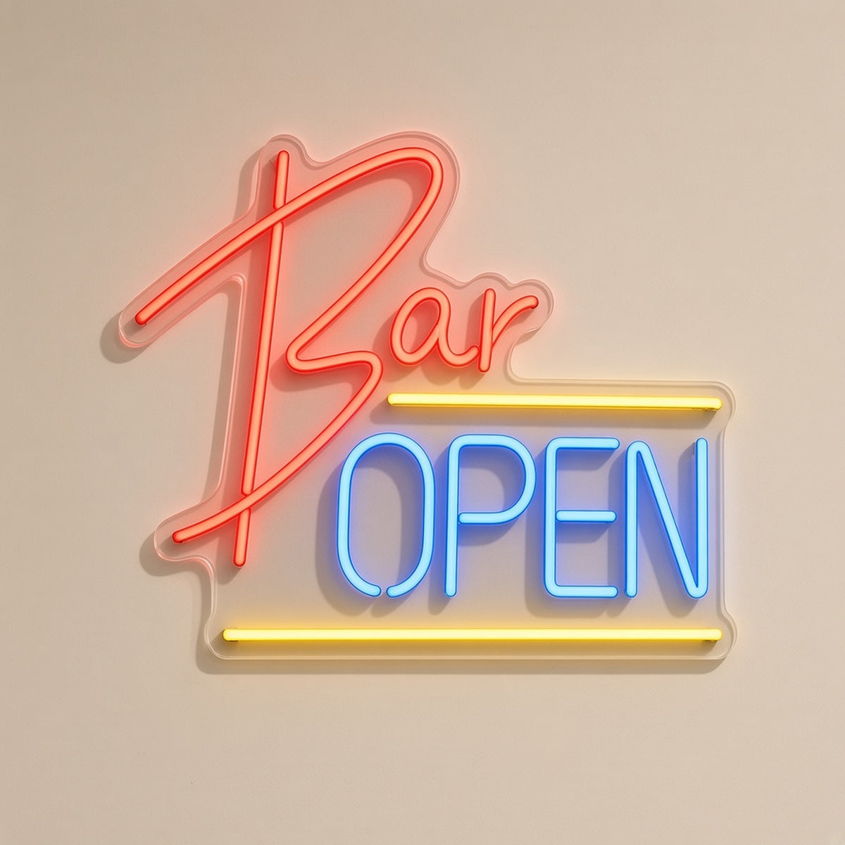 Bar Open Bar OPEN Lines for Pub Home Bar LED Neon Sign - natural light view