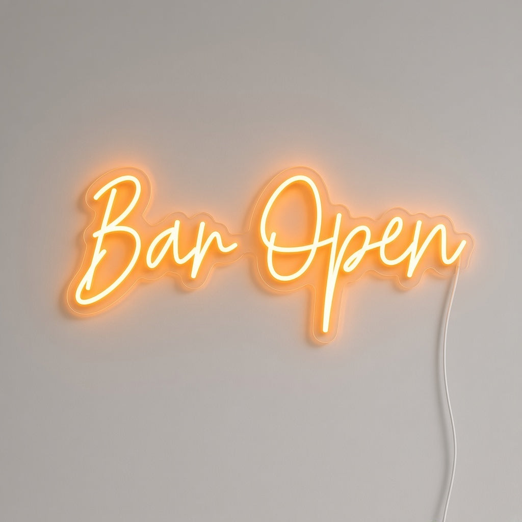 Bar Open LED Neon Sign - natural light view
