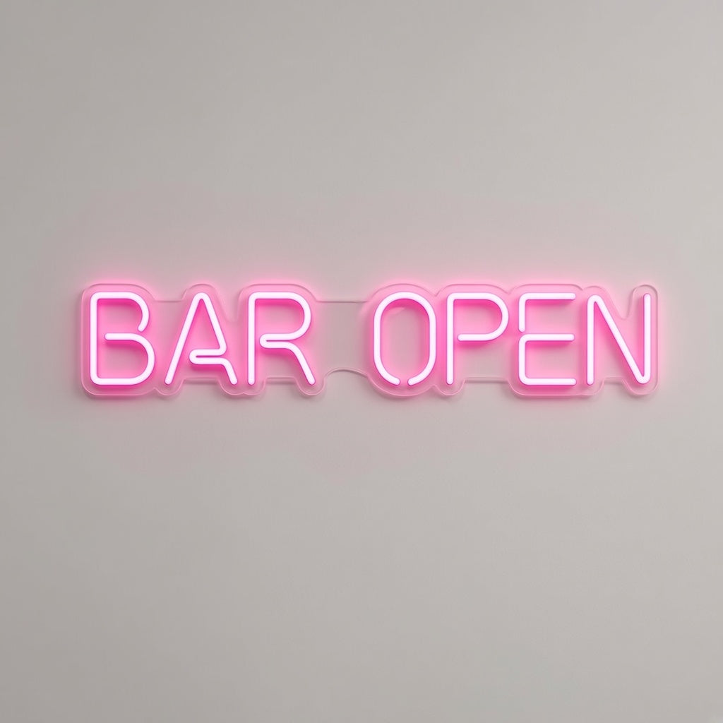 Bar Open Home Bar Decor LED Neon Sign - natural light view