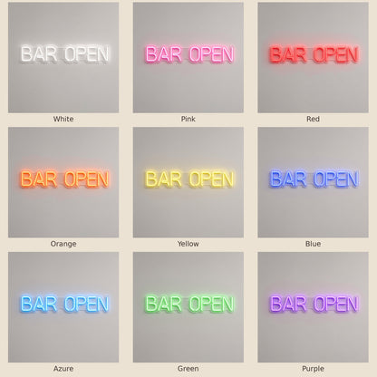 Bar Open Home Bar Decor LED Neon Sign - nine-color grid