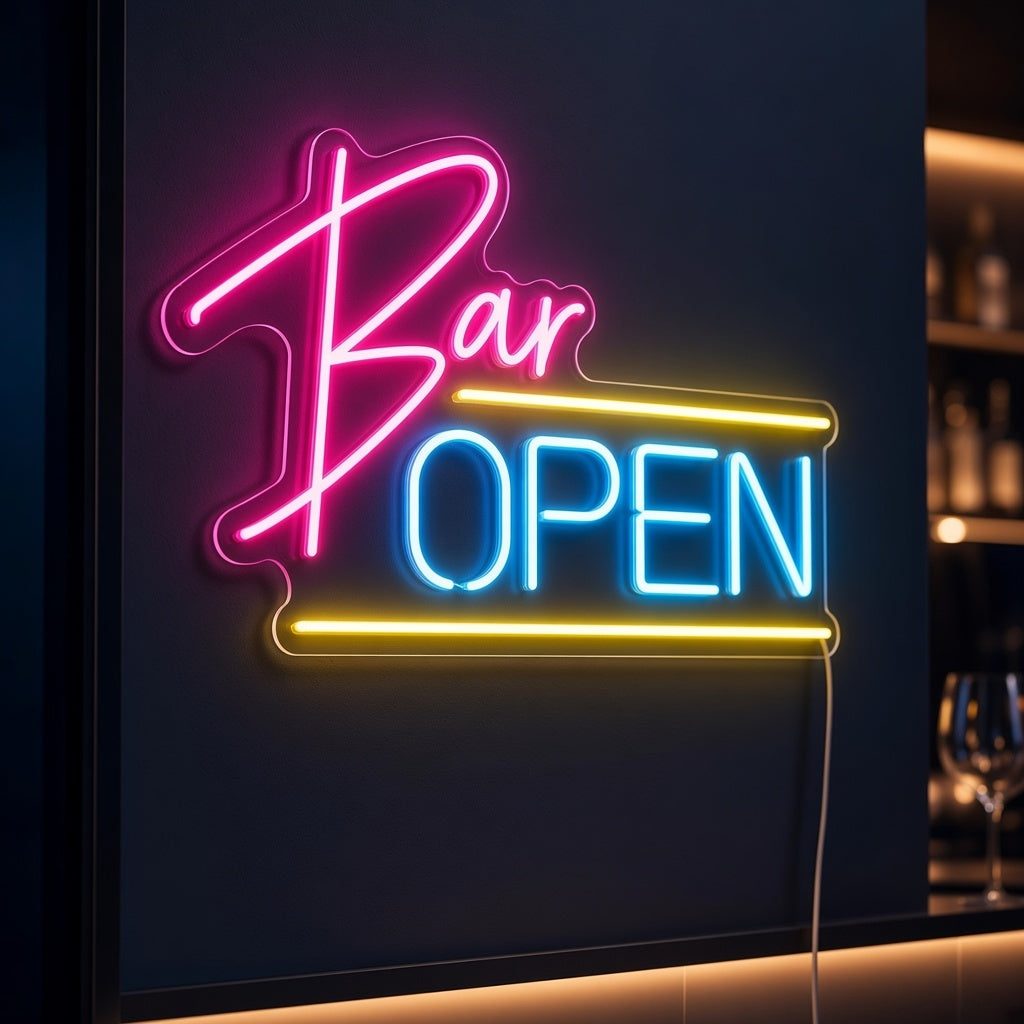 Bar Open Pub Decor LED Neon Sign - product hero