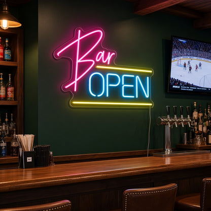 Bar Open Pub Decor LED Neon Sign - advertising view