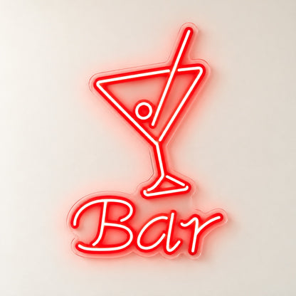 Bar Martini Glass LED Neon Sign - natural light view