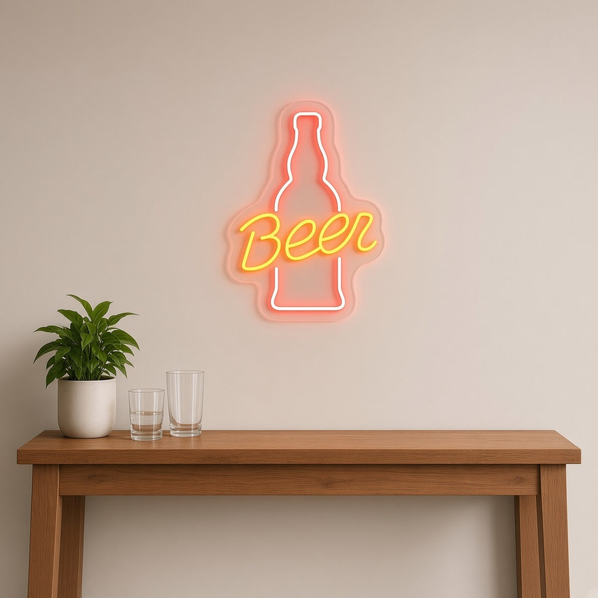 Beer Bottle Bottle Beer for Bar Pub Man Cave LED Neon Sign - lifestyle view