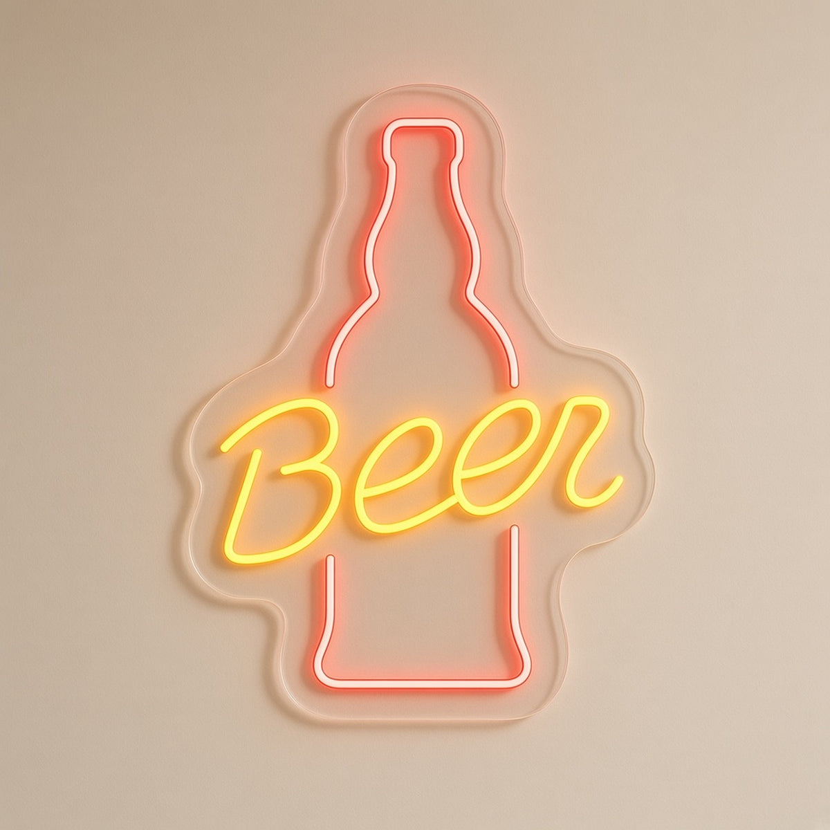 Beer Bottle Bottle Beer for Bar Pub Man Cave LED Neon Sign - natural light view