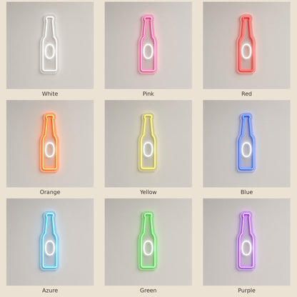 Beer Bottle LED Neon Sign - nine-color grid
