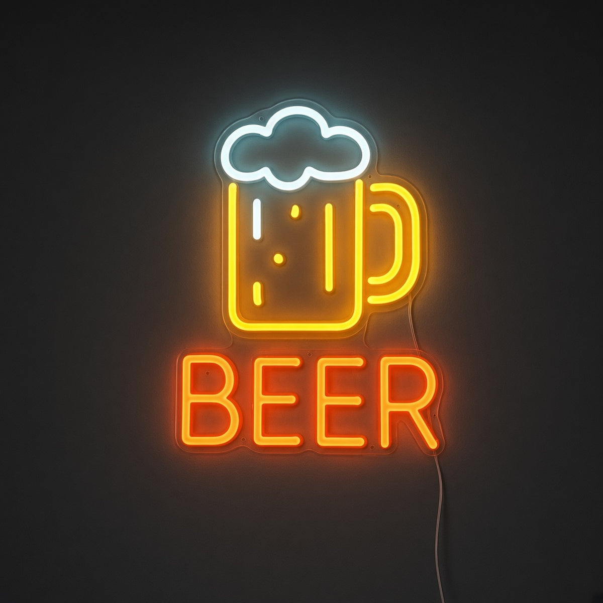 Beer Mug BEER Letters Mug for Bar Pub Man Cave Wall LED Neon Sign - product hero