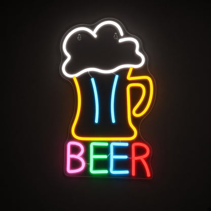 Beer Mug Multicolor for Home Bar Man Cave LED Neon Sign - product hero
