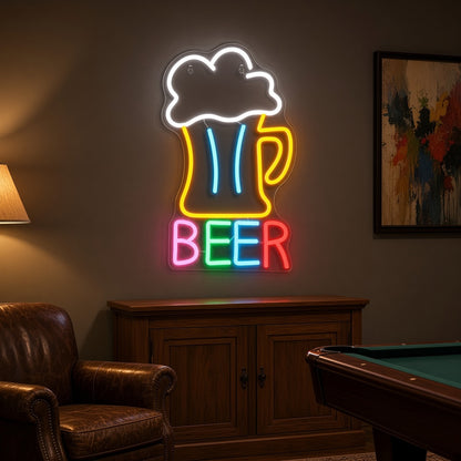 Beer Mug Multicolor for Home Bar Man Cave LED Neon Sign - lifestyle view