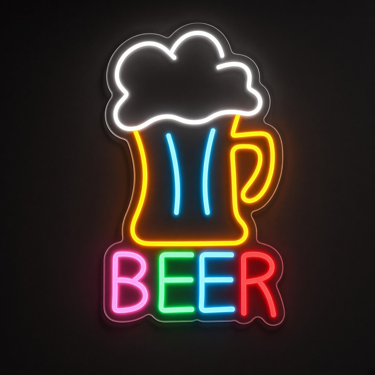 Beer Mug Foam Mug BEER Letters for Garage Bar LED Neon Sign - product hero