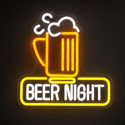 Beer Night Beer Mug Foam Letters for Pub Man Cave LED Neon Sign - product hero
