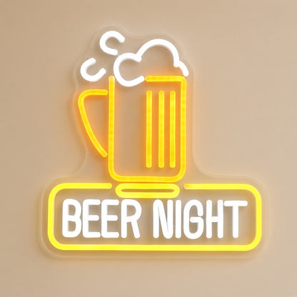 Beer Night Beer Mug Foam Letters for Pub Man Cave LED Neon Sign - natural light view