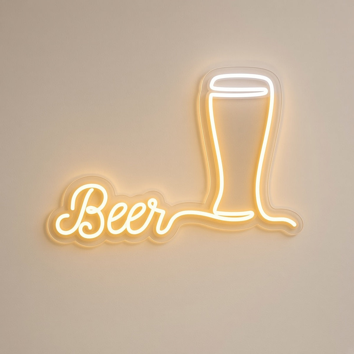 Beer with Pilsner Glass Warm for Bar Pub Home Bar LED Neon Sign - natural light view