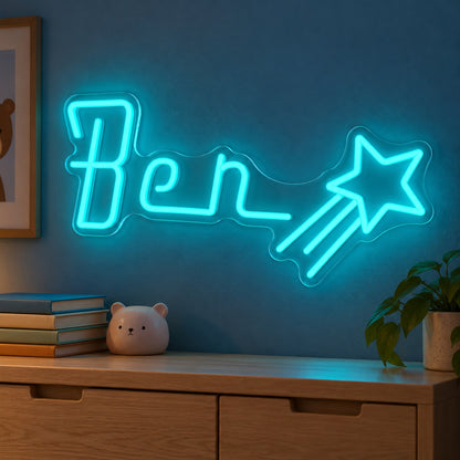 Ben Shooting Star LED Neon Sign - advertising view