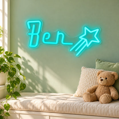 Ben Shooting Star LED Neon Sign - lifestyle view