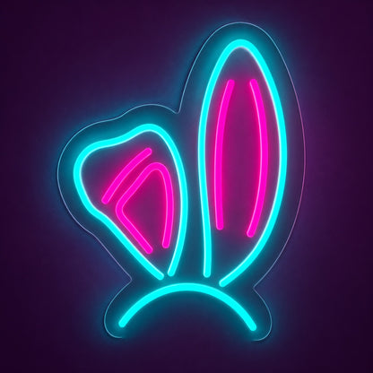 Bent Bunny Ears LED Neon Sign - product hero