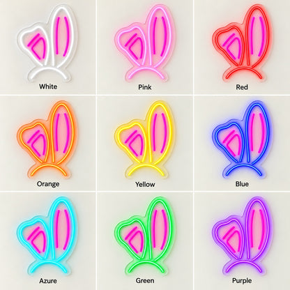 Bent Bunny Ears LED Neon Sign - nine-color grid