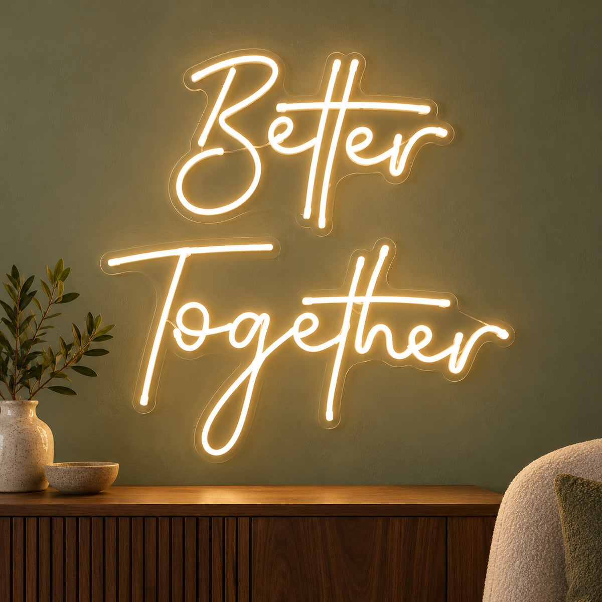 Better Together LED Neon Sign - advertising view