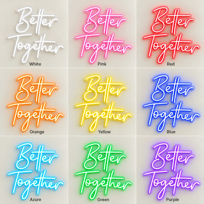 Better Together LED Neon Sign - nine-color grid