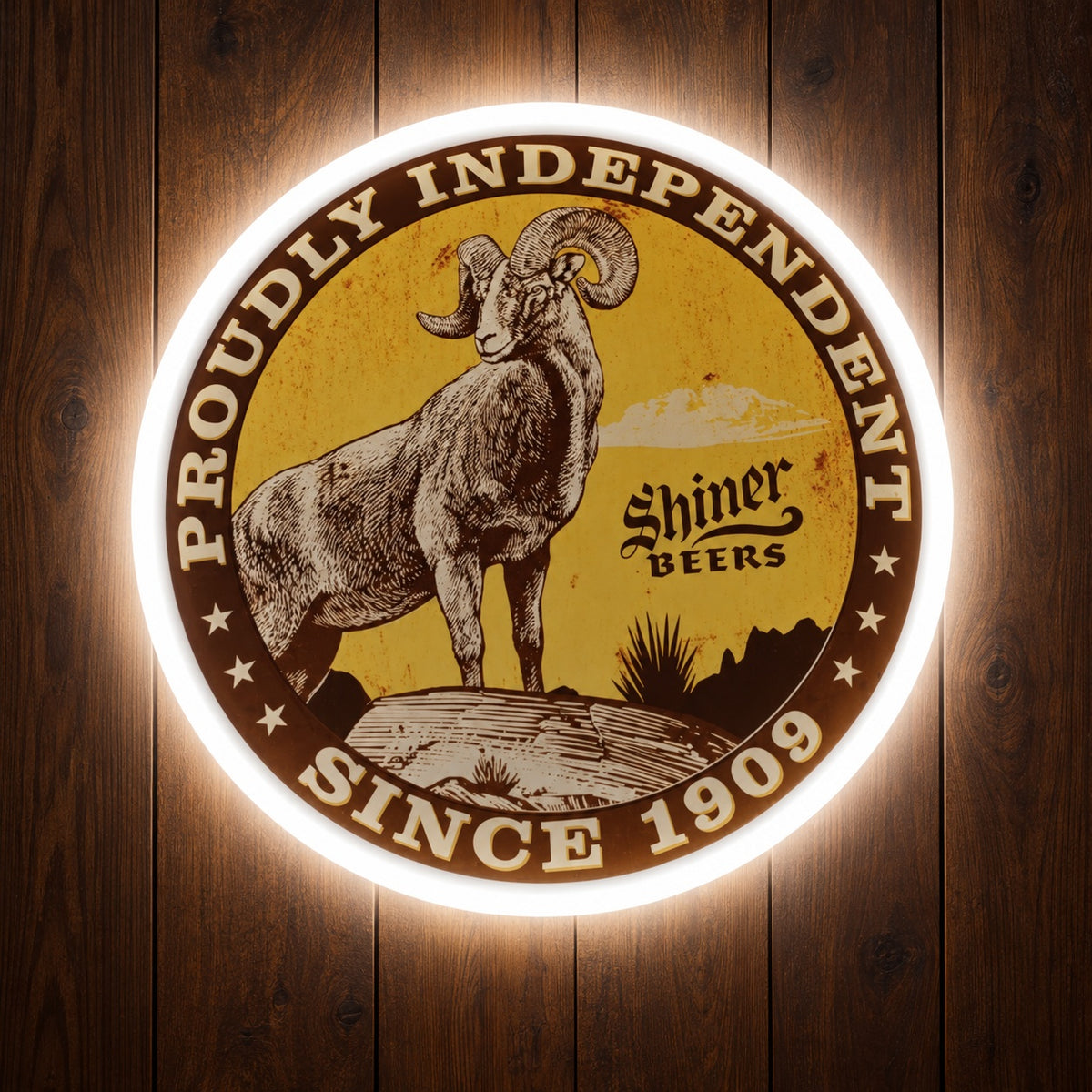 Bighorn Ram Round Emblem LED Neon Sign - product hero