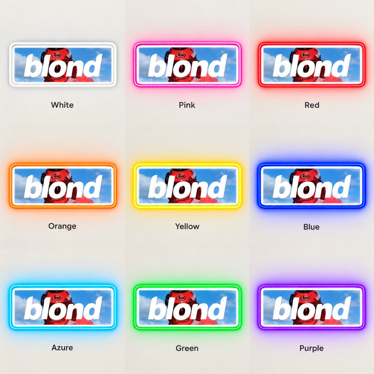 Blond LED Neon Sign - nine-color grid