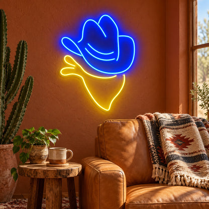 Cowboy Hat Bandana LED Neon Sign - lifestyle view