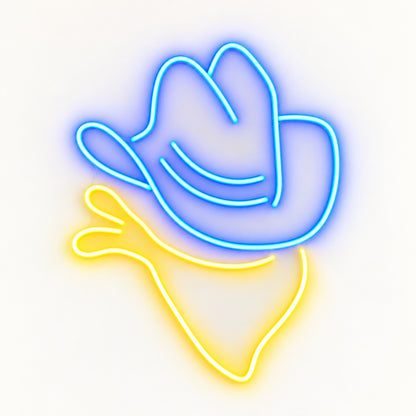 Cowboy Hat Bandana LED Neon Sign - natural light view