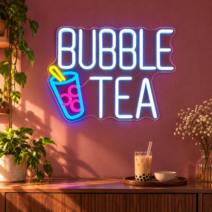 Bubble Tea LED Neon Sign - advertising view