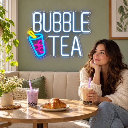 Bubble Tea LED Neon Sign - lifestyle view