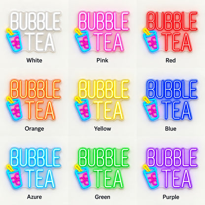 Bubble Tea LED Neon Sign - nine-color grid