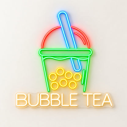 Bubble Tea LED Neon Sign - natural light view