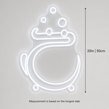 Bubbling Cauldron LED Neon Sign - size guide
