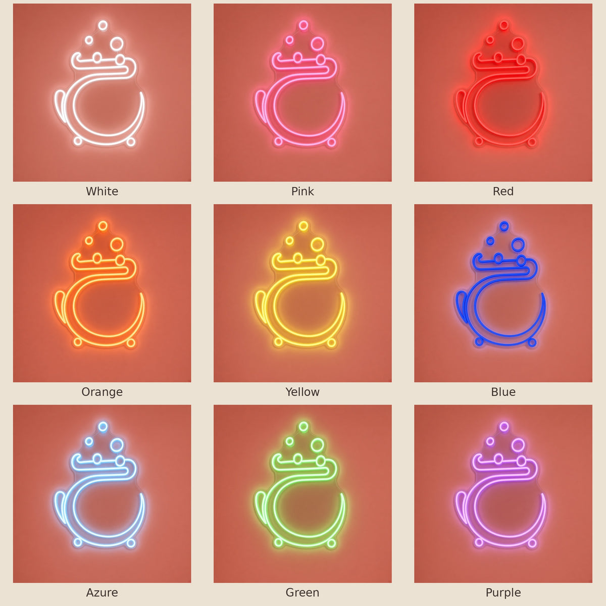 Bubbling Cauldron LED Neon Sign - nine-color grid