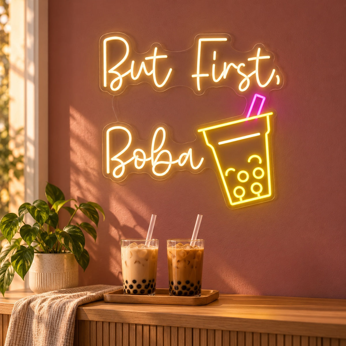 But First Boba LED Neon Sign - advertising view