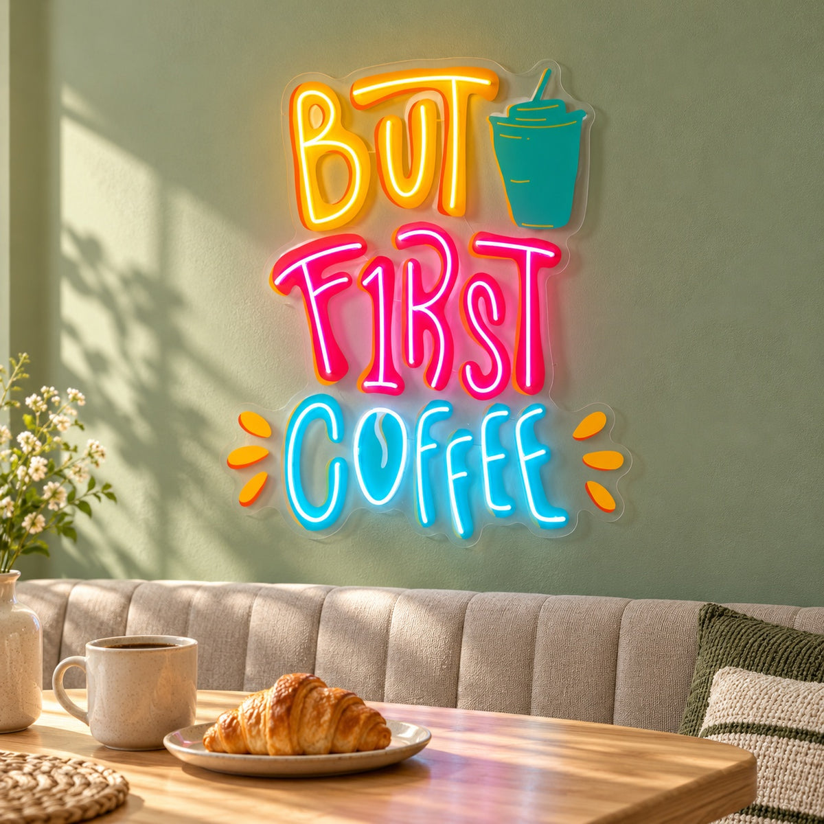 But First Coffee LED Neon Sign for Cafe & Kitchen Decor – Shineneon