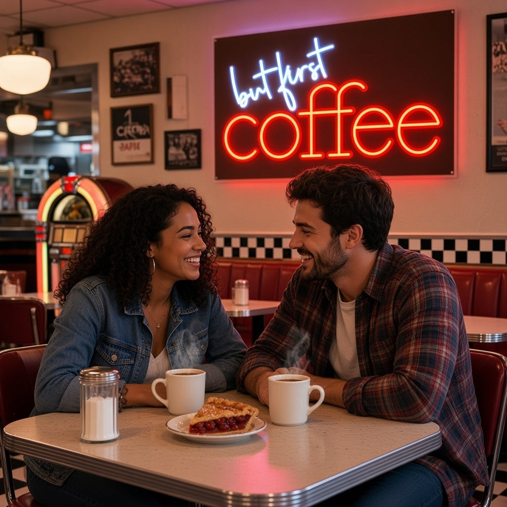 But First Coffee Cafe Decor LED Neon Sign - lifestyle view