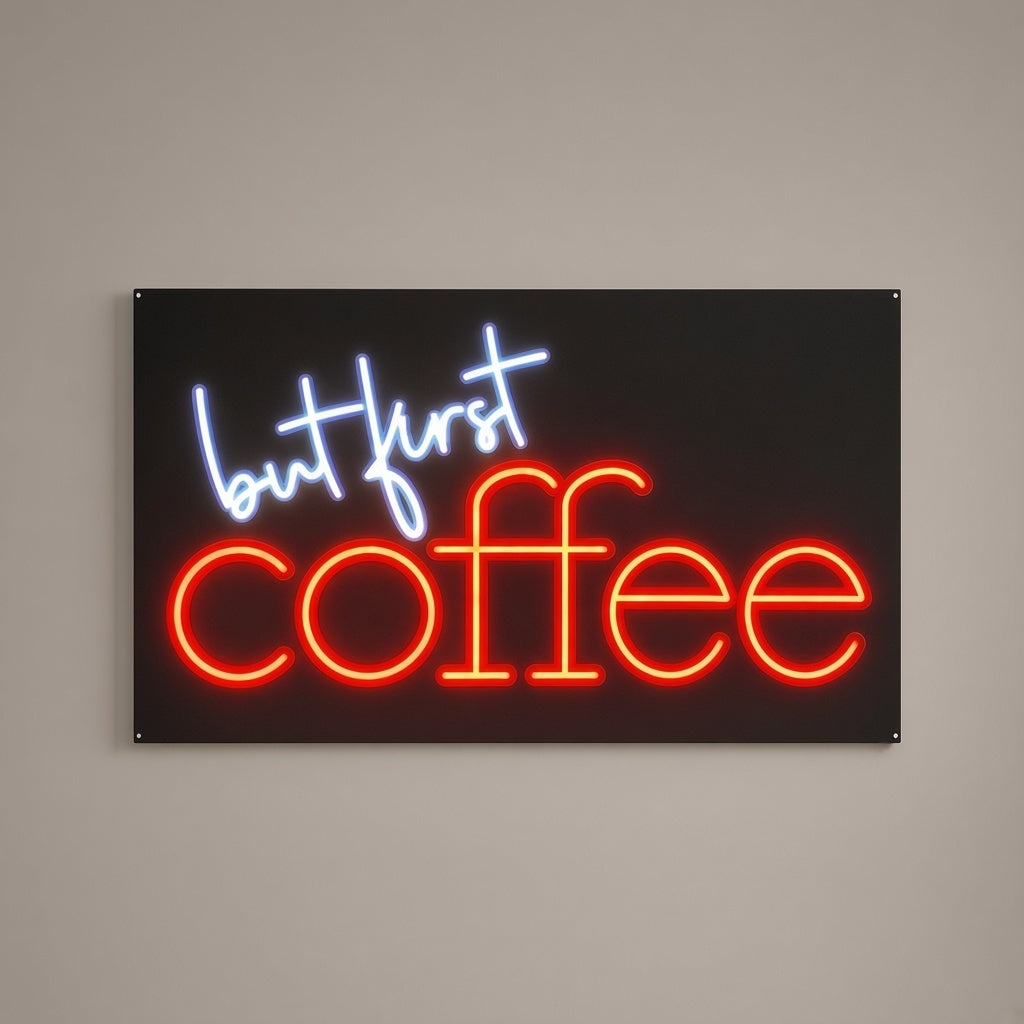 But First Coffee Cafe Decor LED Neon Sign - natural light view
