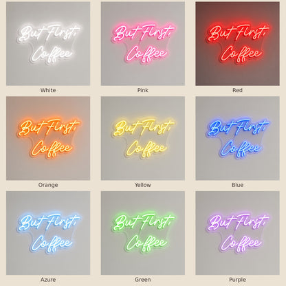 But First Coffee Kitchen Decor LED Neon Sign - nine-color grid
