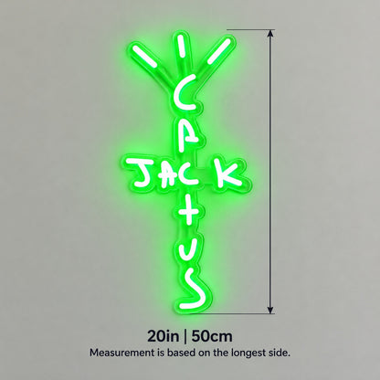 Cactus Jack LED Neon Sign - size guide