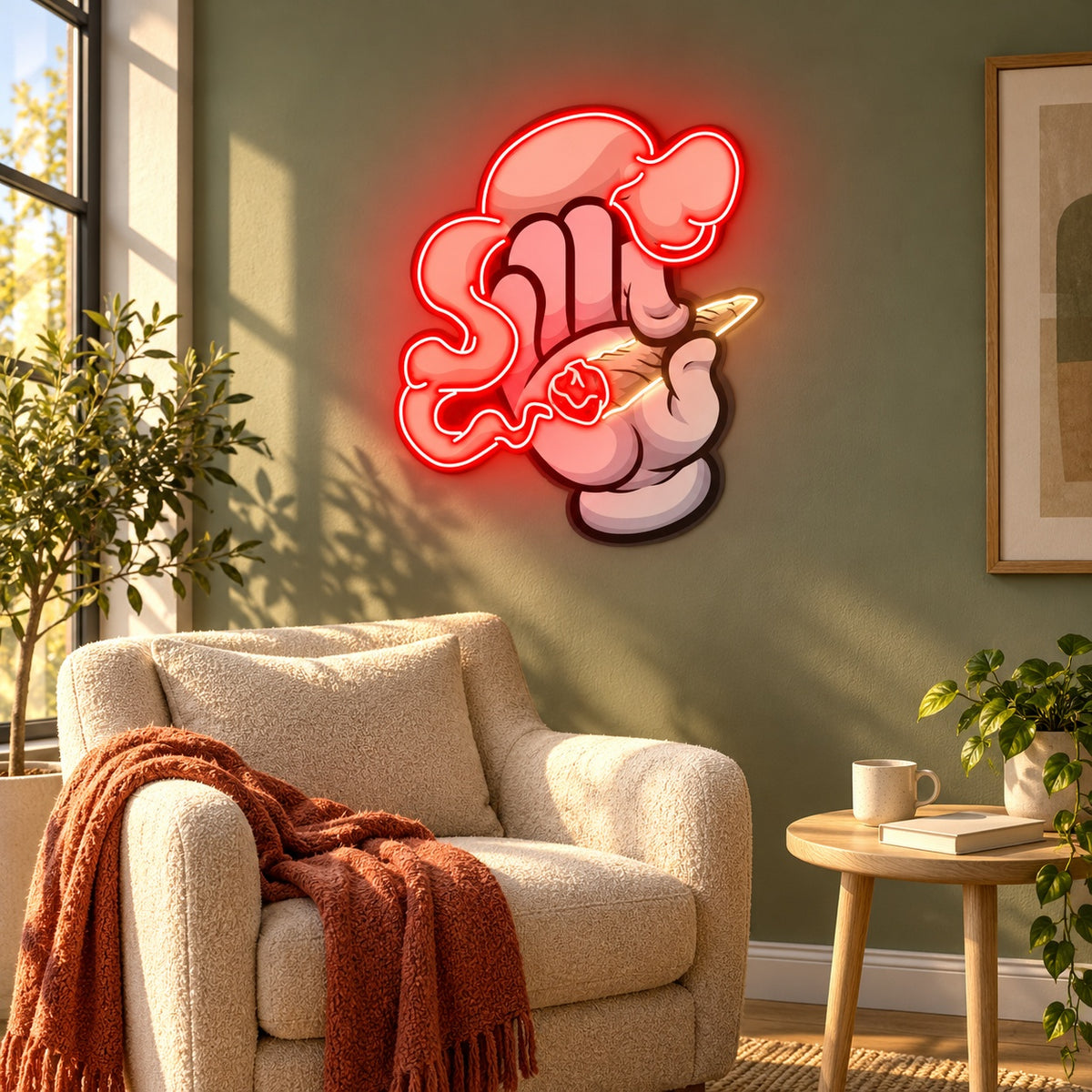 Cartoon Hand Holding Joint LED Neon Sign – Shineneon